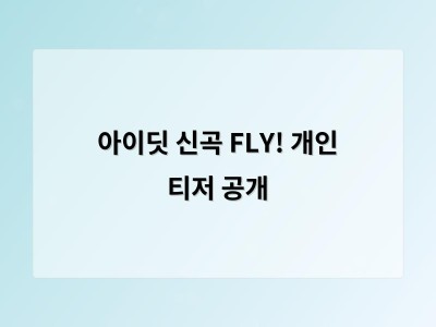 아이딧 신곡 FLY! 개인 티저 공개