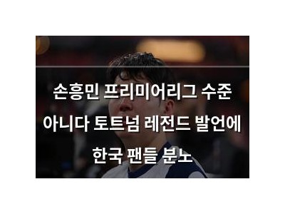 손흥민 프리미어리그 수준 아니다 토트넘 레전드 발언에 한국 팬들 분노