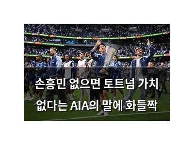손흥민 없으면 토트넘 가치 없다는 AIA의 말에 화들짝