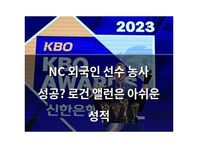 NC 외국인 선수 농사 성공? 로건 앨런은 아쉬운 성적