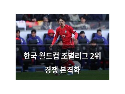 한국 월드컵 조별리그 2위 경쟁 본격화