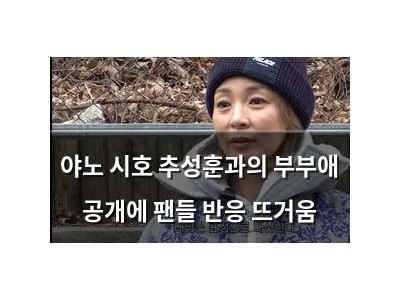 야노 시호 추성훈과의 부부애 공개에 팬들 반응 뜨거움