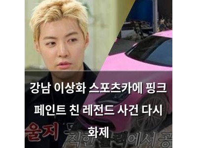 강남 이상화 스포츠카에 핑크 페인트 친 레전드 사건 다시 화제
