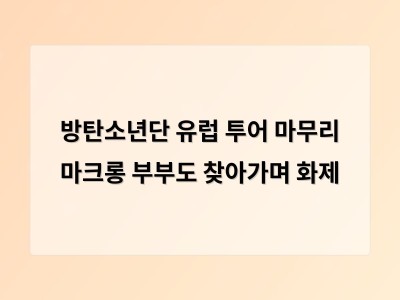 방탄소년단 유럽 투어 마감하며 마크롱 대통령 부부가 직접 응원한 이유