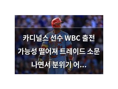 카디널스 선수 WBC 출전 가능성 떨어져 트레이드 소문 나면서 분위기 어두워짐
