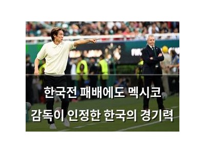한국전 패배에도 멕시코 감독이 인정한 한국의 경기력