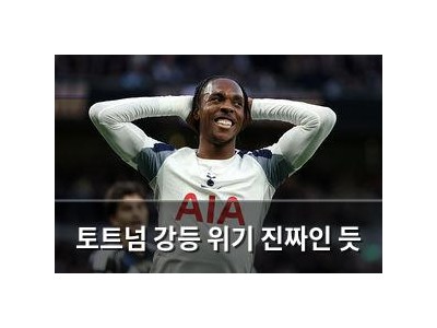 토트넘 강등 위기 진짜인 듯