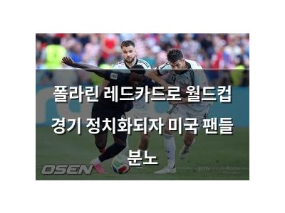 폴라린 레드카드로 월드컵 경기 정치화되자 미국 팬들 분노