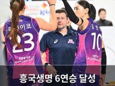 흥국생명 6연승 달성 도로공사에 3대1 승리